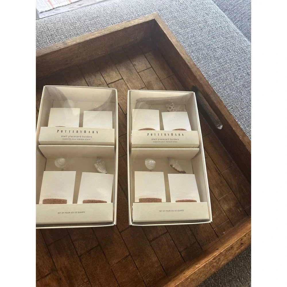 Pottery Barn Shell Placecard Holders Set of 8 Coastal Beach Wedding Decor‎ New
